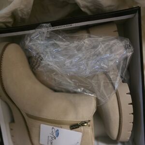Chic Beige Ankle Boots by Easy Street